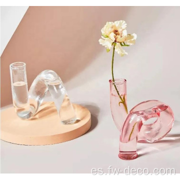 Juego de jarrón de flores de cristal de colores de color vintage personalizado